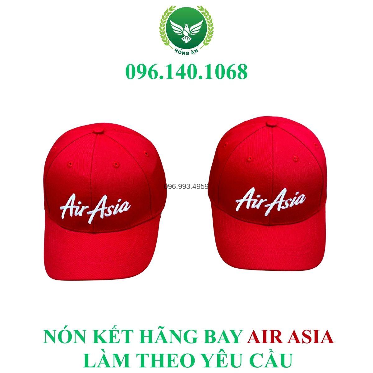 Đặt nón kết Air ASIA may theo yêu cầu