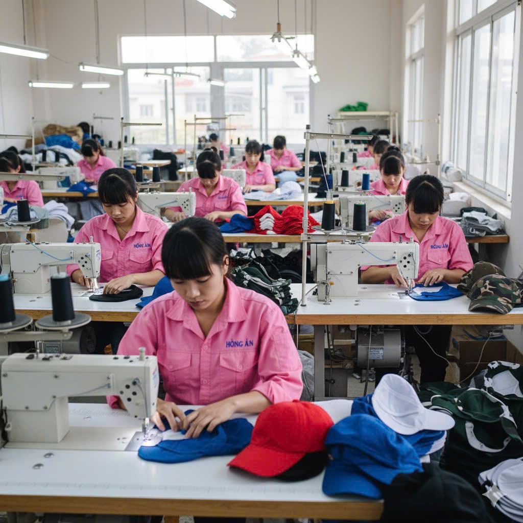 xưởng may nón có xuát VAT