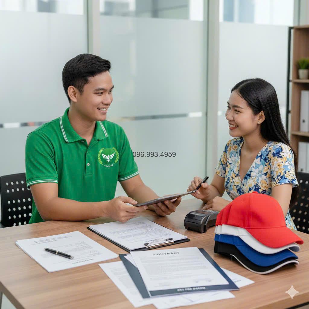 xưởng may nón có xuát VAT